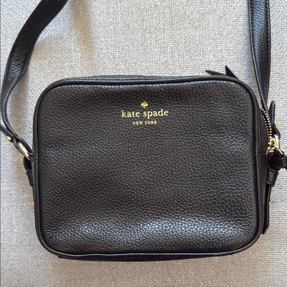 Kate Spade Black Leather Crossbody Camera Bag